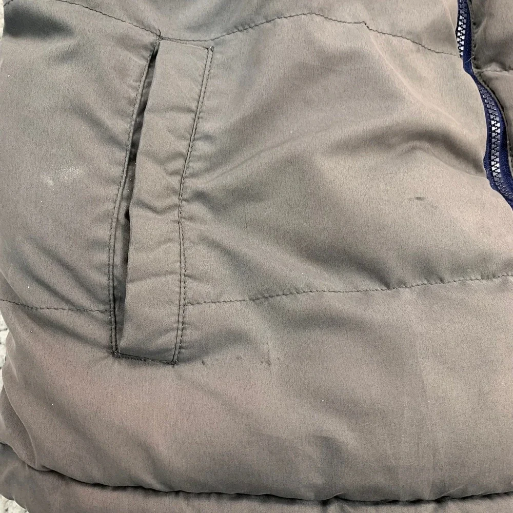 St. Johns Bay Puffer Vest Mens L Blue Grey Colorblock‎ Quilted Full Zip